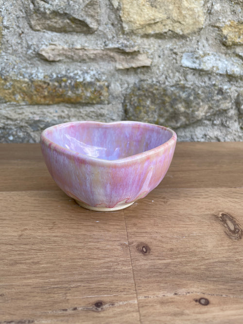 Bowl - Heart Shaped, Pink, Lilac & White - 962