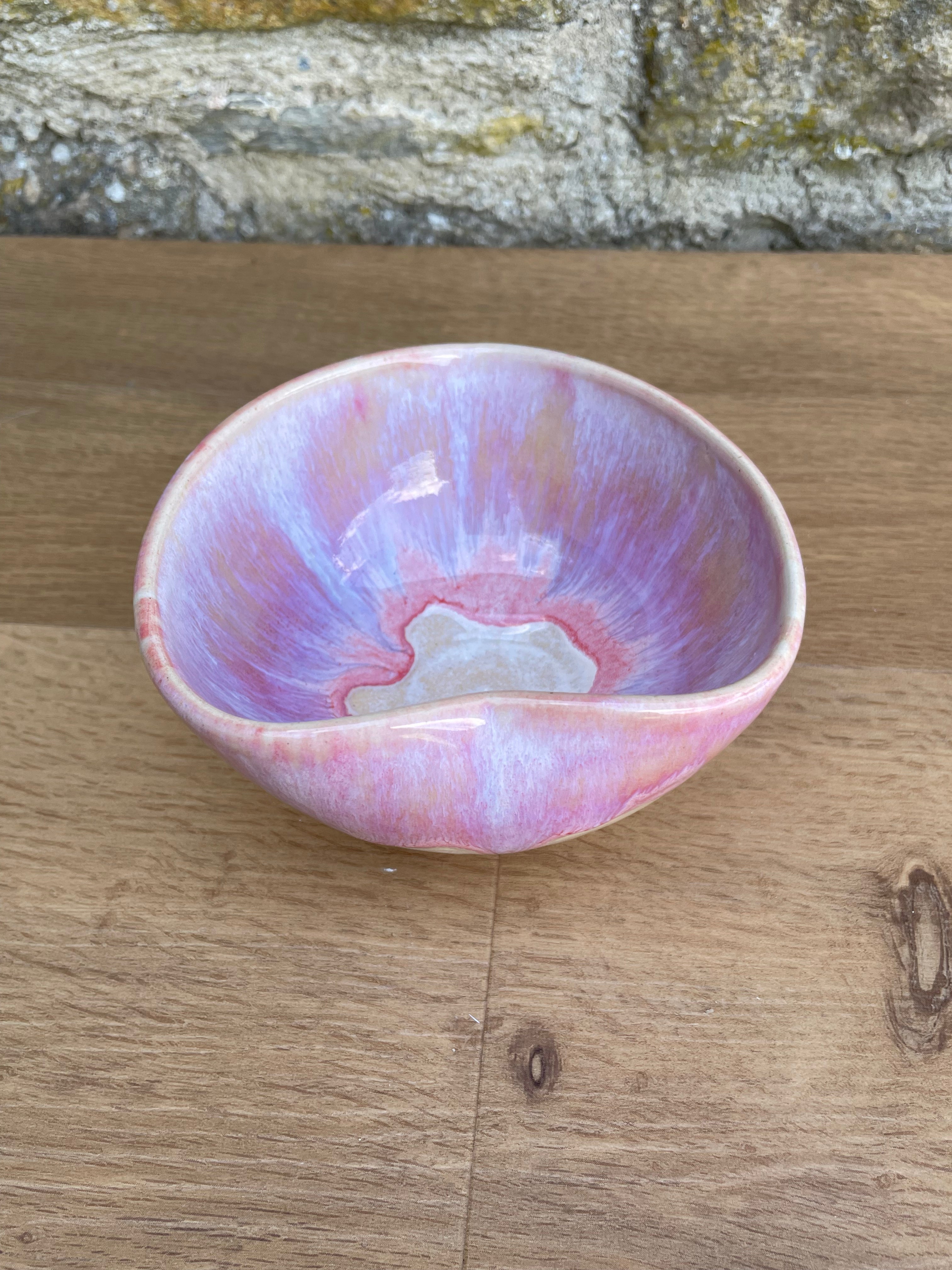Bowl - Heart Shaped, Pink, Lilac & White - 962