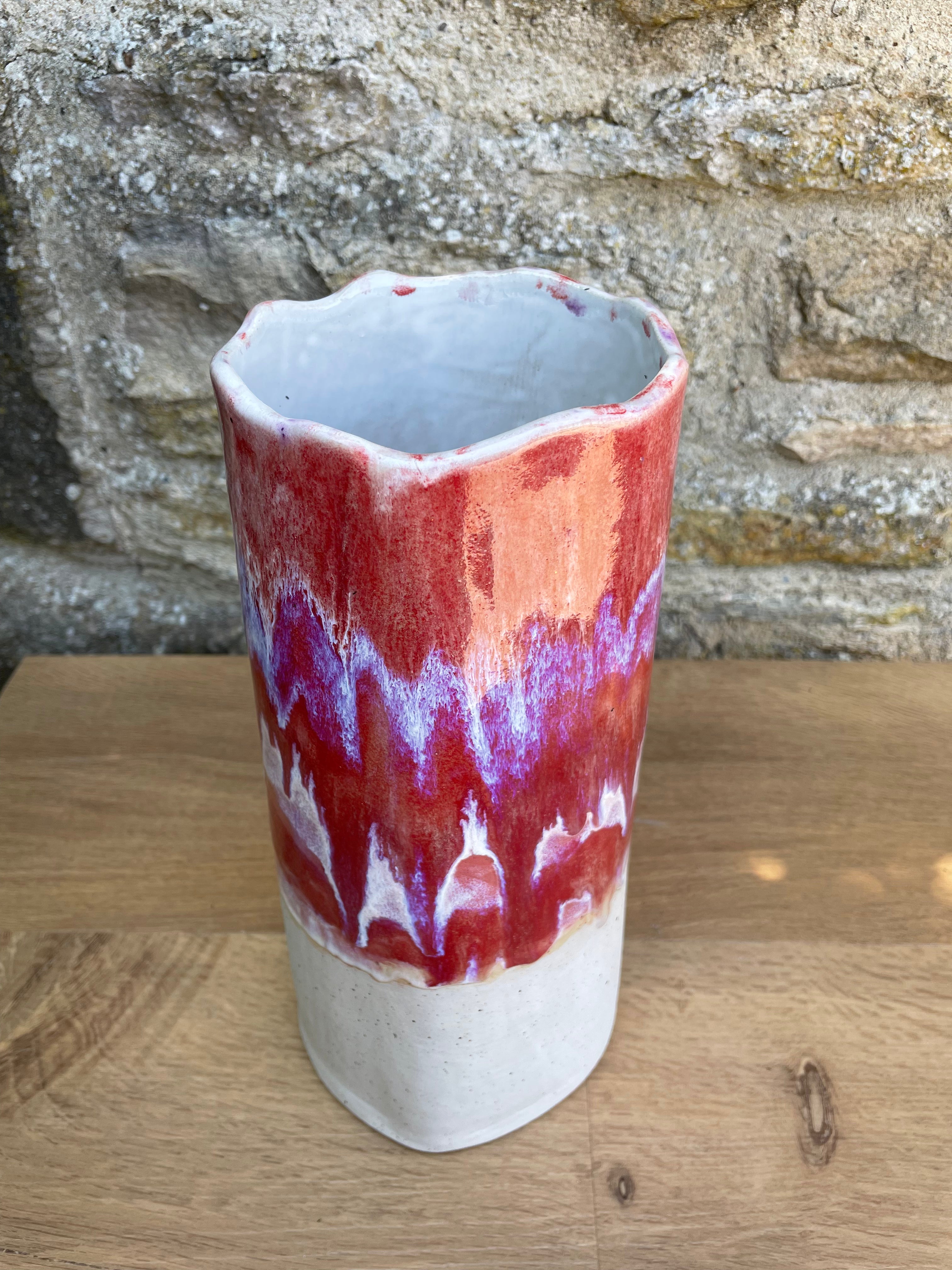 Vase - Tall, Red, White & Blue - 947