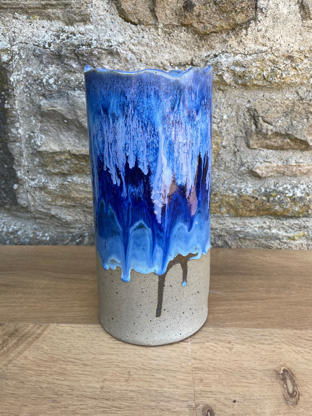 Vase - Tall, Blue & White - 948