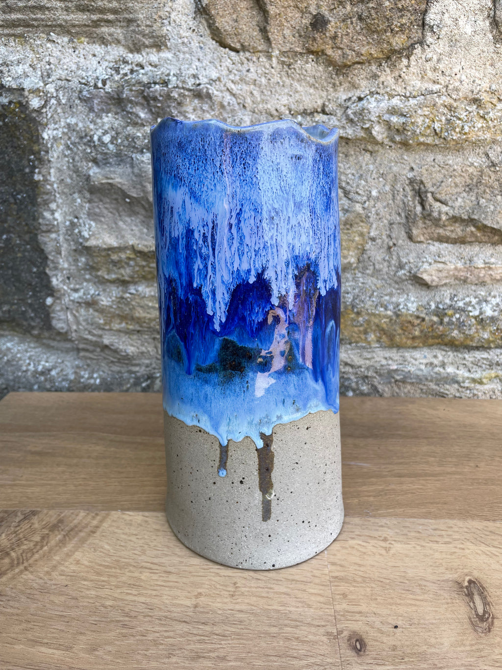 Vase - Tall, Blue & White - 948