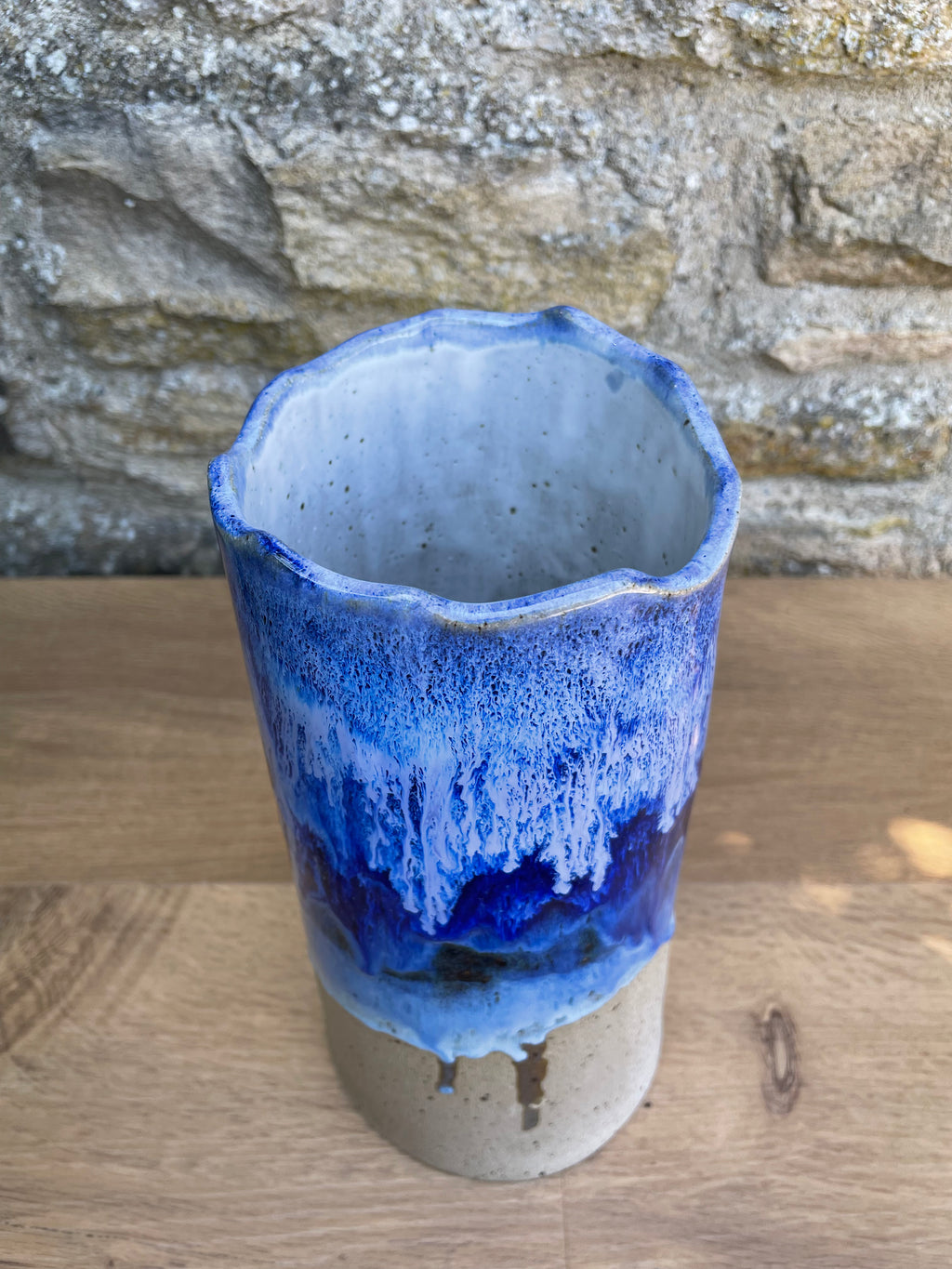 Vase - Tall, Blue & White - 948