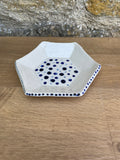Dish - Hexagonal, Cream, Blue Dots - 970